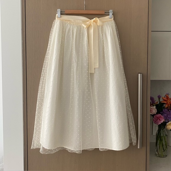 Vintage Valentino tulle lace midi skirt - Picture 1 of 12